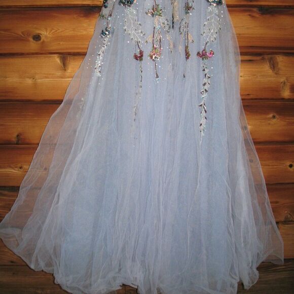 MAC DUGGAL 20436 Embellished Multi Color Flutter Sleeve A-Line Dress - Picture 12 of 14